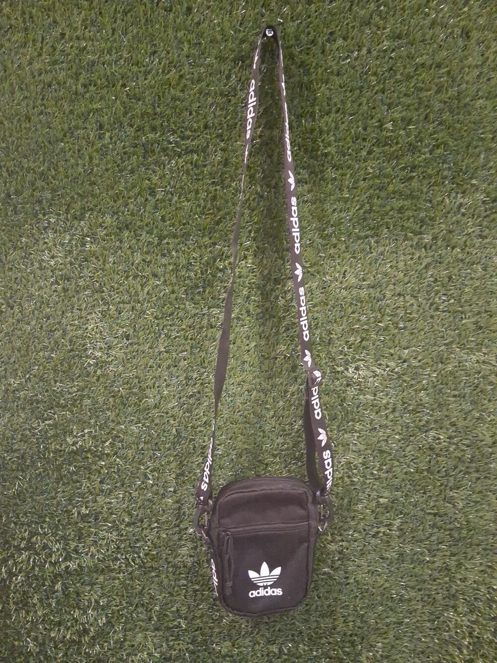 Adidas Originals Black Linear Core Festival Crossbody Bag One Size